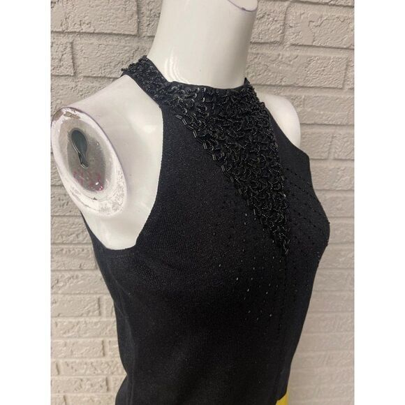 Joseph A Black Silk Beaded Halter Top Size L - Picture 7 of 9